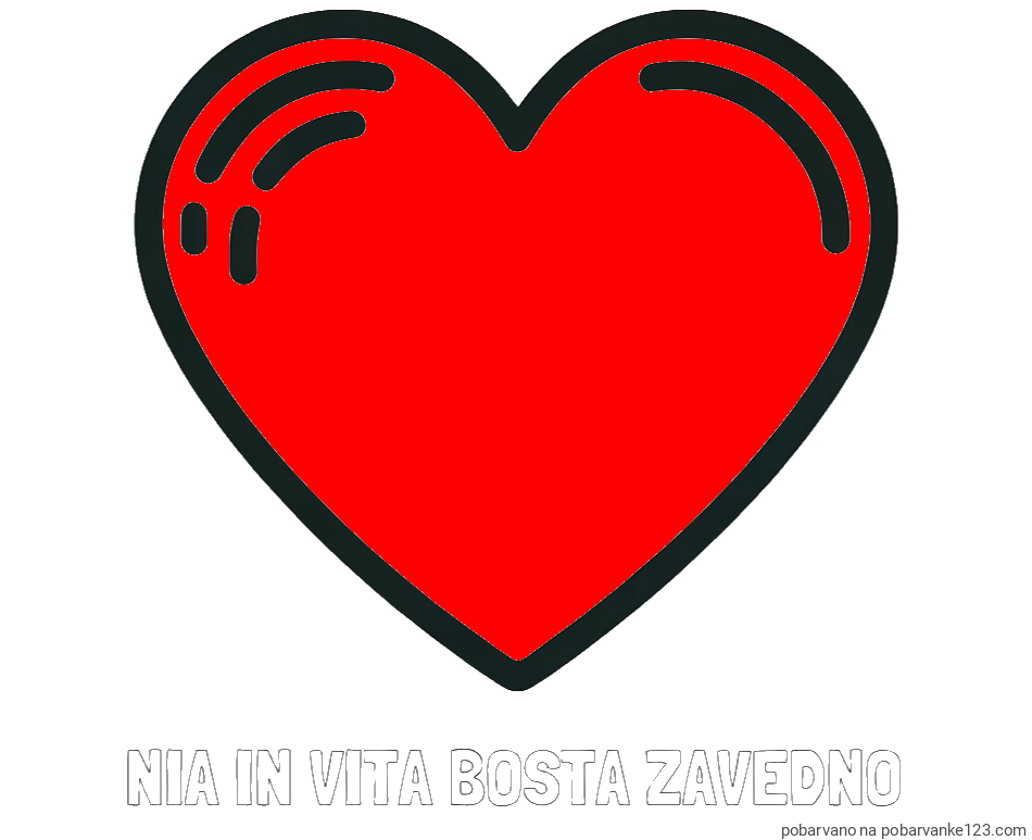 POBARVANA POBARVANKA - Pobarvanka imena NIA IN VITA BOSTA ZAVEDNO in pobarvanka lepega srčka