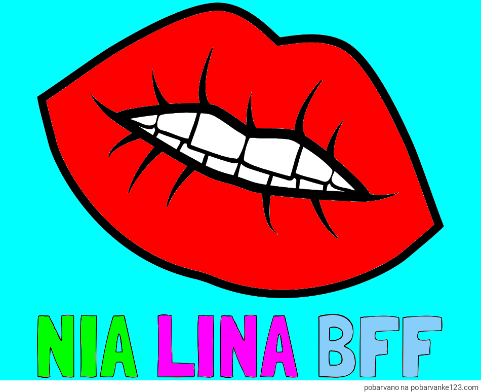 POBARVANA POBARVANKA - Pobarvanka imena NIA LINA BFF in pobarvanka ustnic