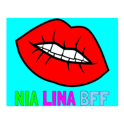 Pobarvana pobarvanka - Pobarvanka imena NIA LINA BFF in pobarvanka ustnic