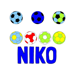 Pobarvana pobarvanka - Pobarvanka imena NIKO in pobarvanka nogometnih žog
