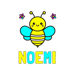 Pobarvana pobarvanka - Pobarvanka imena NOEMI in otroška pobarvanka čebele