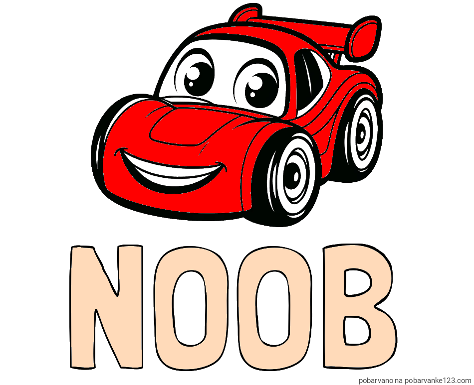 POBARVANA POBARVANKA - Pobarvanka imena NOOB in pobarvanka otroškega avtomobila