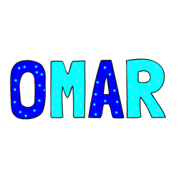 Pobarvana pobarvanka - Pobarvanka imena OMAR