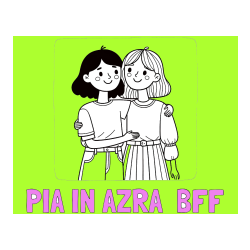 Pobarvana pobarvanka - Pobarvanka imena PIA IN AZRA  BFF in otroška pobarvanka dveh prijateljic