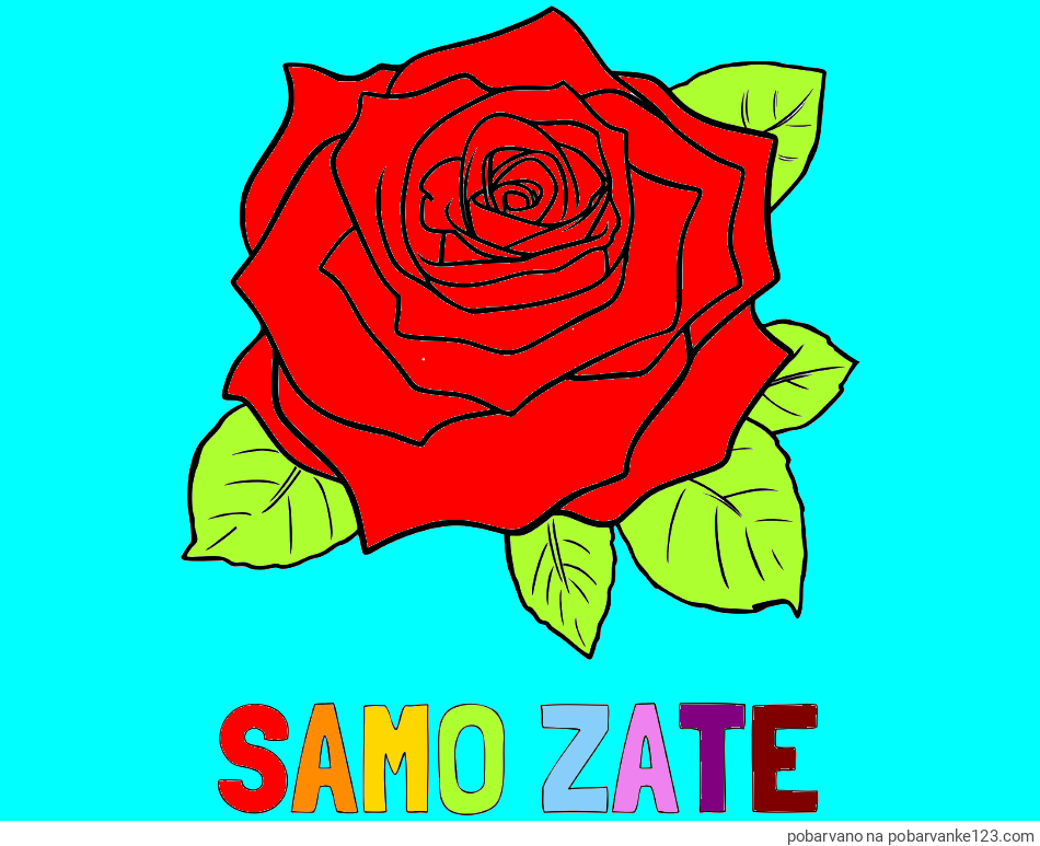 POBARVANA POBARVANKA - Pobarvanka imena SAMO ZATE in pobarvanka vrtnice