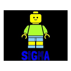 Pobarvana pobarvanka - Pobarvanka imena SIGMA in pobarvanka LEGO figurice fanta