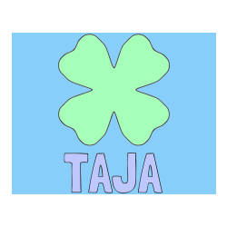 Pobarvana pobarvanka - Pobarvanka imena TAJA in pobarvanka štiriperesna deteljica