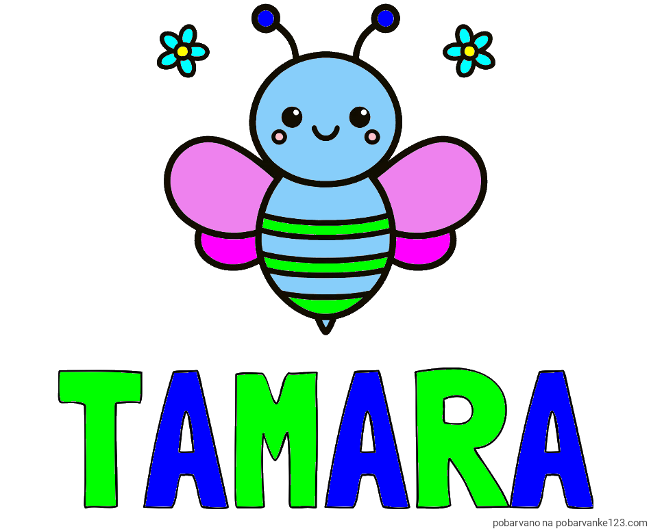POBARVANA POBARVANKA - Pobarvanka imena TAMARA