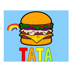 Pobarvana pobarvanka - Pobarvanka imena TATA in pobarvanka hamburger