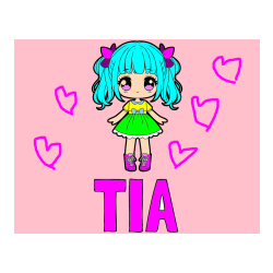 Pobarvana pobarvanka - Pobarvanka imena TIA in pobarvanka anime punčke