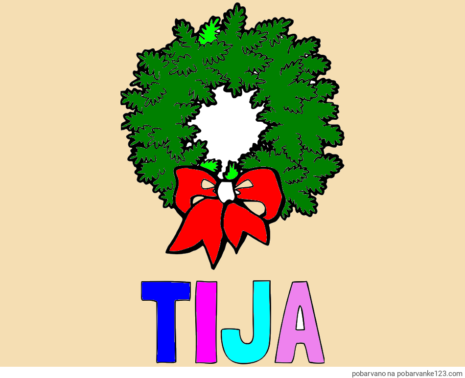 POBARVANA POBARVANKA - Pobarvanka imena TIJA in adventni venček