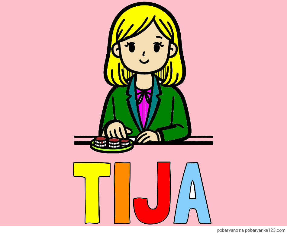 POBARVANA POBARVANKA - Pobarvanka imena TIJA in pobarvanka bančne uslužbenke