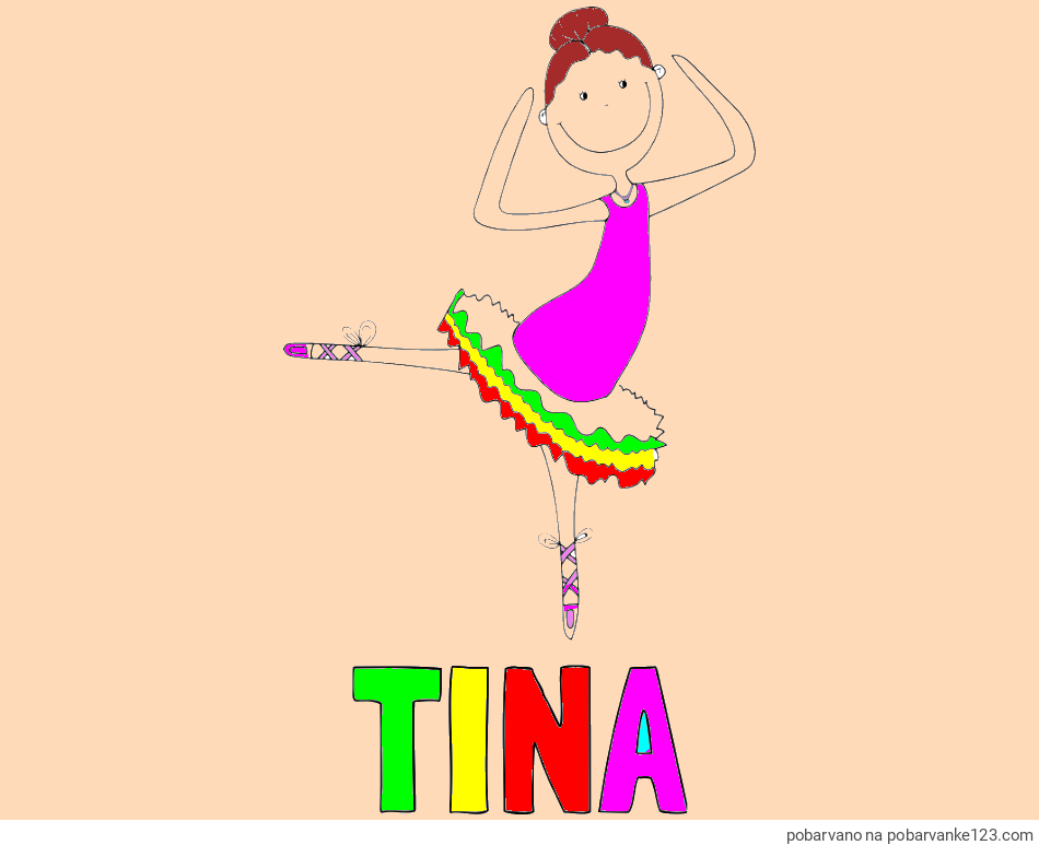 POBARVANA POBARVANKA - Pobarvanka imena TINA