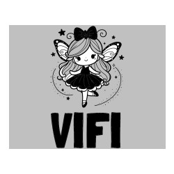 Pobarvana pobarvanka - Pobarvanka imena VIFI in ljubka čarobna vila