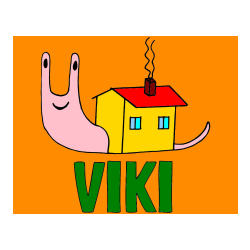 Pobarvana pobarvanka - Pobarvanka imena VIKI in pobarvanka polžka s hiško