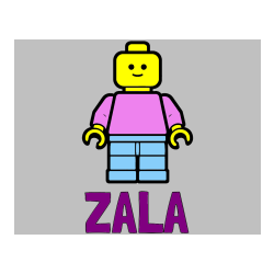 Pobarvana pobarvanka - Pobarvanka imena ZALA in pobarvanka LEGO figurice fanta