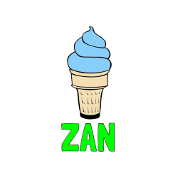 Pobarvana pobarvanka - Pobarvanka imena ŽAN in pobarvanka sladoled