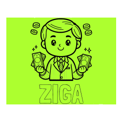 Pobarvana pobarvanka - Pobarvanka imena ŽIGA in otroška pobarvanka bankirja z veliko denarja