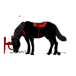 Pobarvana pobarvanka - Pobarvanka konja med pašo