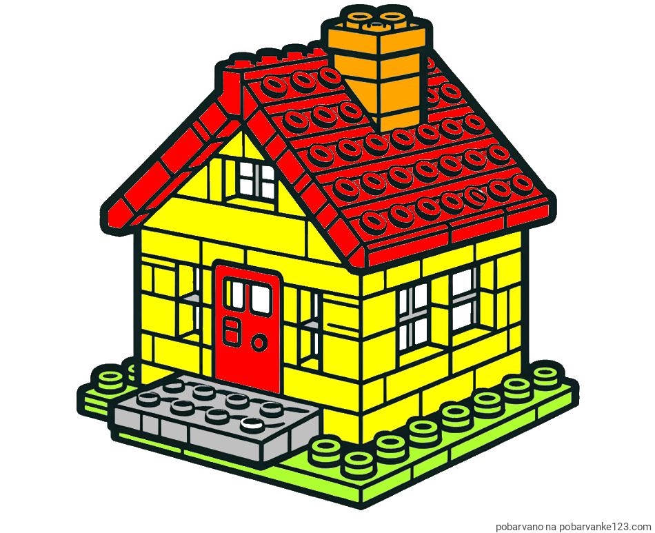 POBARVANA POBARVANKA - Pobarvanka LEGO hiške