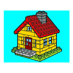 Pobarvana pobarvanka - Pobarvanka LEGO hiške