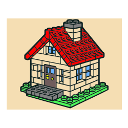 Pobarvana pobarvanka - Pobarvanka LEGO hiške