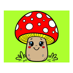 Pobarvana pobarvanka - Pobarvanka ljubke gobe