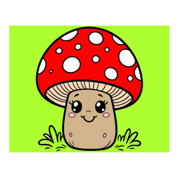 POBARVANA POBARVANKA - Pobarvanka ljubke gobe