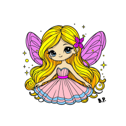 Pobarvana pobarvanka - Pobarvanka ljubke in nasmejane čarobne vile