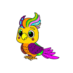 Pobarvana pobarvanka - Pobarvanka ljubke papige