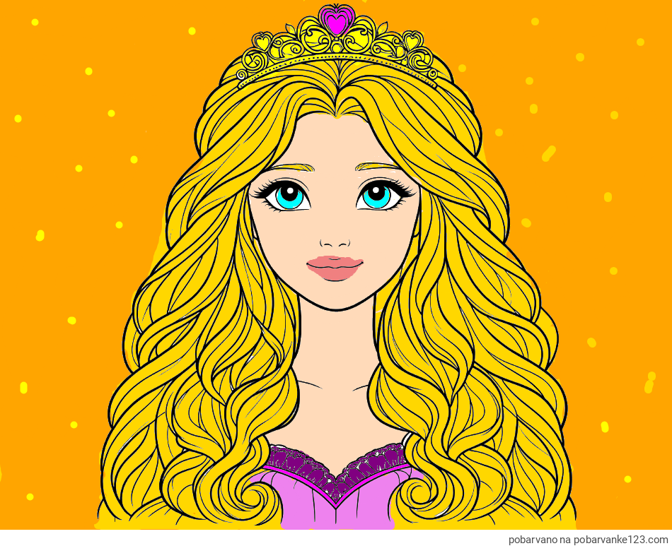 POBARVANA POBARVANKA - Pobarvanka ljubke princese z bujnimi lasmi