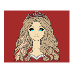 Pobarvana pobarvanka - Pobarvanka ljubke princese z bujnimi lasmi