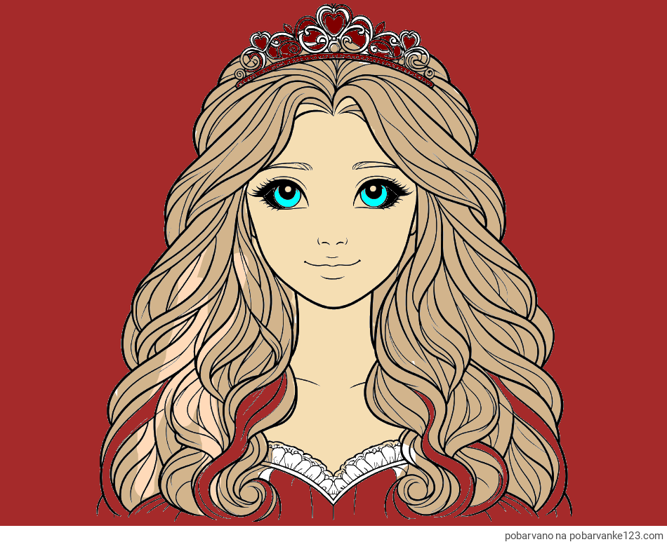 POBARVANA POBARVANKA - Pobarvanka ljubke princese z bujnimi lasmi