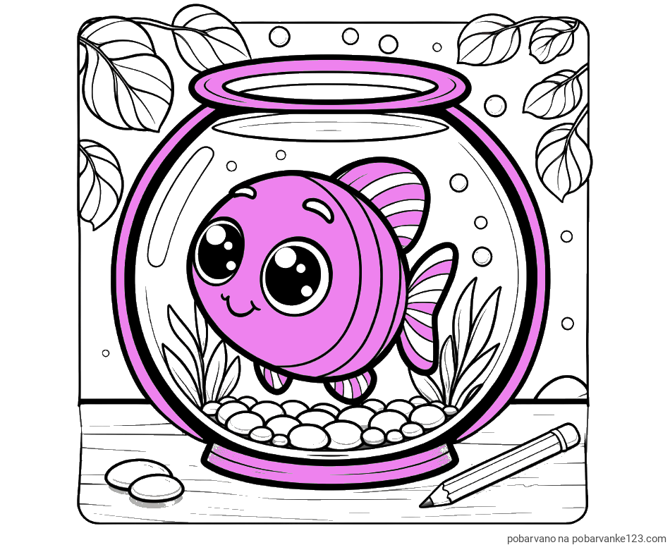 POBARVANA POBARVANKA - Pobarvanka ljubke ribice