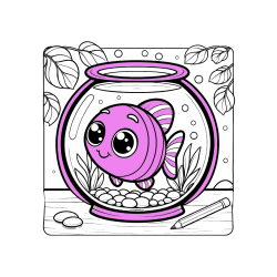 Pobarvana pobarvanka - Pobarvanka ljubke ribice