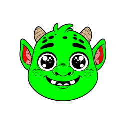 Pobarvana pobarvanka - Pobarvanka ljubke škratove glave