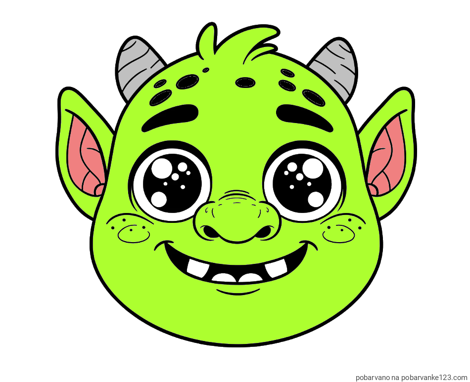 POBARVANA POBARVANKA - Pobarvanka ljubke škratove glave