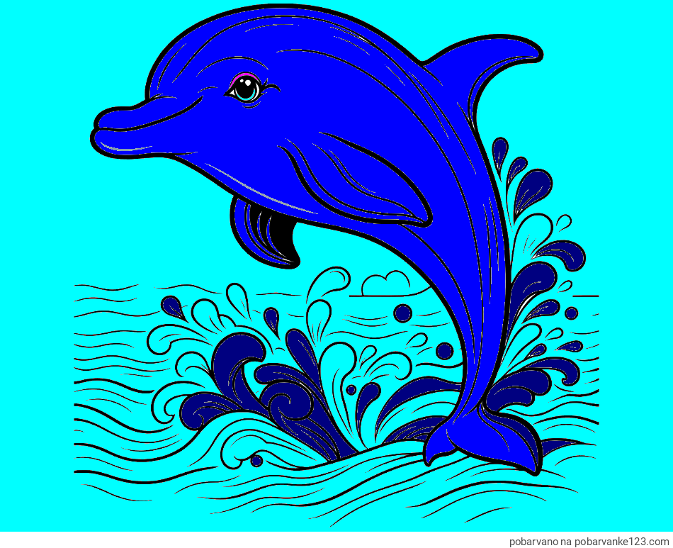 POBARVANA POBARVANKA - Pobarvanka ljubkega delfina