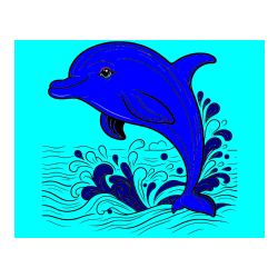 Pobarvana pobarvanka - Pobarvanka ljubkega delfina