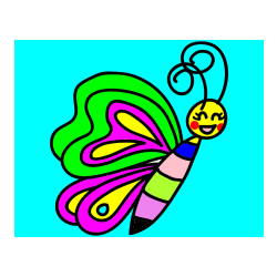 Pobarvana pobarvanka - Pobarvanka ljubkega metulja