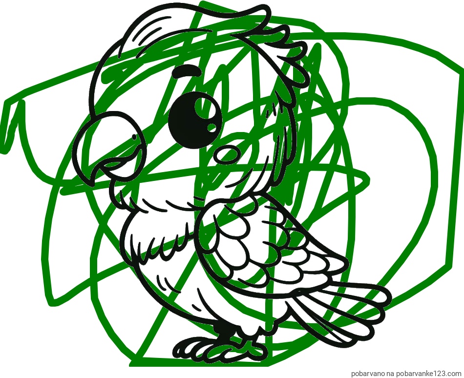 POBARVANA POBARVANKA - Pobarvanka ljubkega papagaja