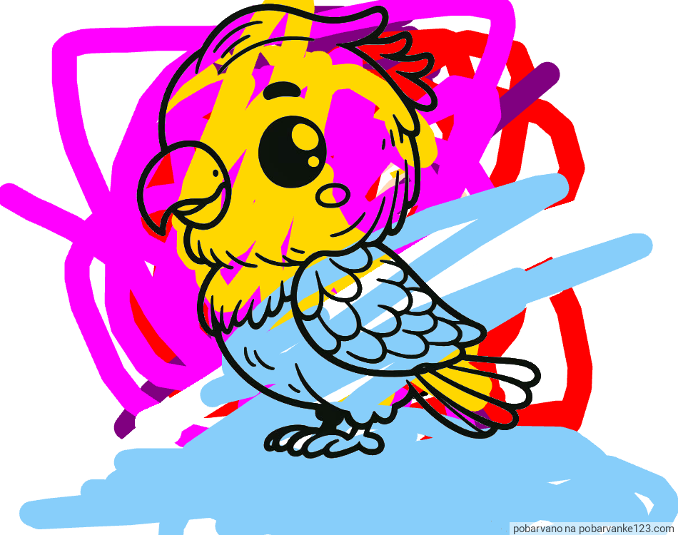 POBARVANA POBARVANKA - Pobarvanka ljubkega papagaja