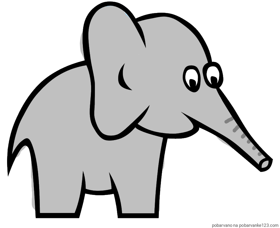 POBARVANA POBARVANKA - Pobarvanka ljubkega slončka