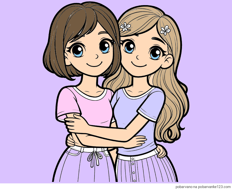 POBARVANA POBARVANKA - Pobarvanka ljubkih prijateljic