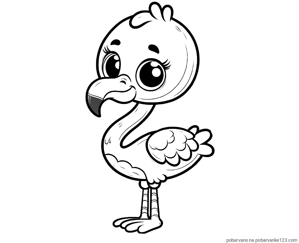 POBARVANA POBARVANKA - Pobarvanka majhnega flaminga