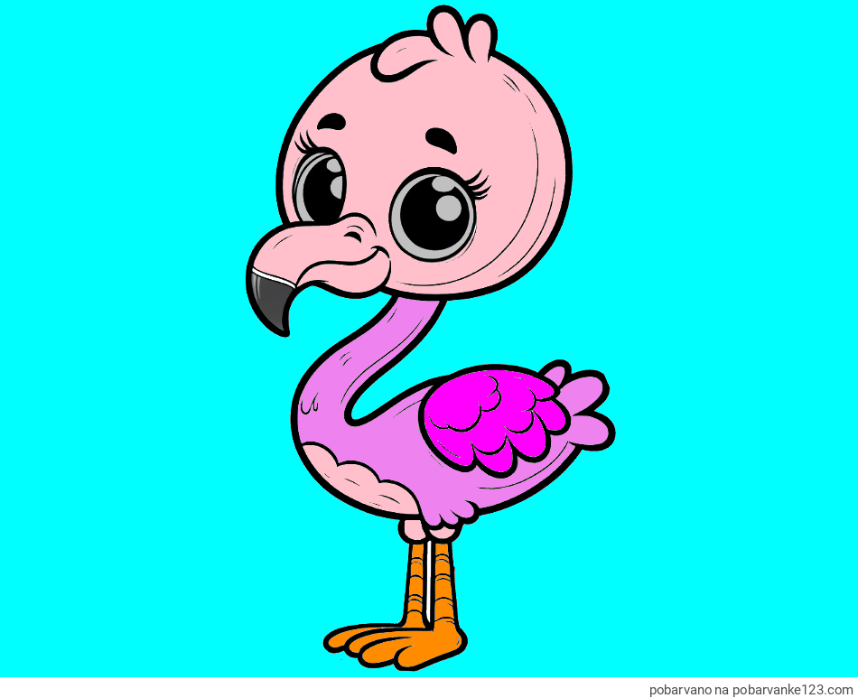 POBARVANA POBARVANKA - Pobarvanka majhnega flaminga