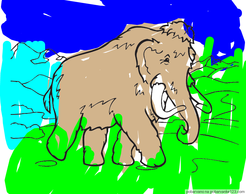 POBARVANA POBARVANKA - Pobarvanka mamut