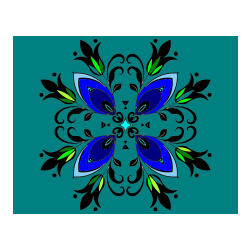 Pobarvana pobarvanka - Pobarvanka mandale (cvetovi)