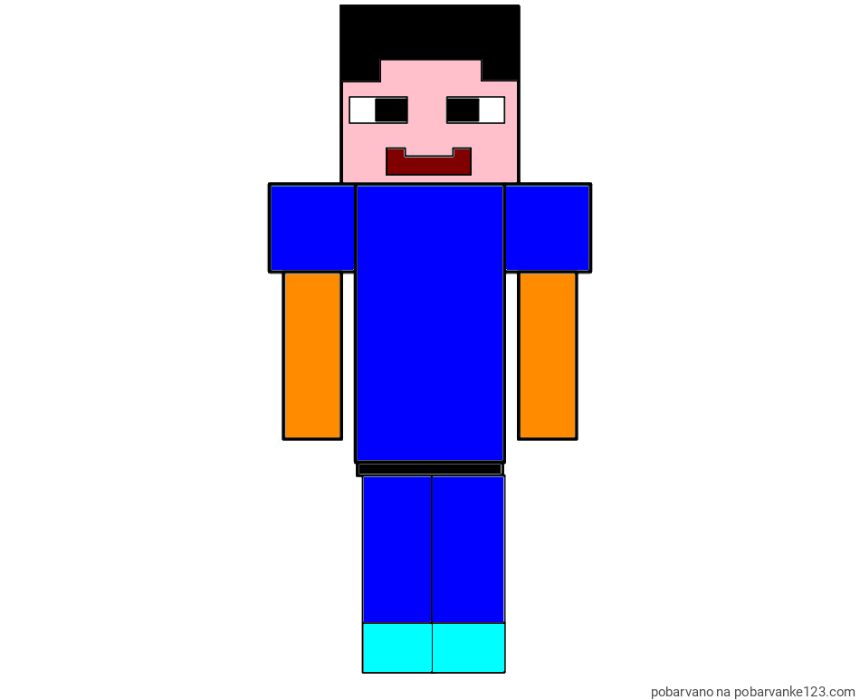 POBARVANA POBARVANKA - Pobarvanka Minecraft glavnega junaka