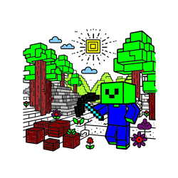 Pobarvana pobarvanka - Pobarvanka Minecraft sveta